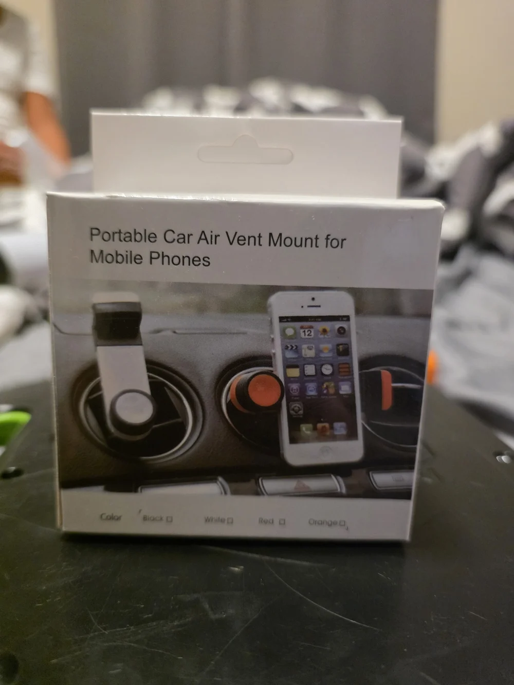 Portable Car Air Vent Mount for Mobile Phones - Black/Red
